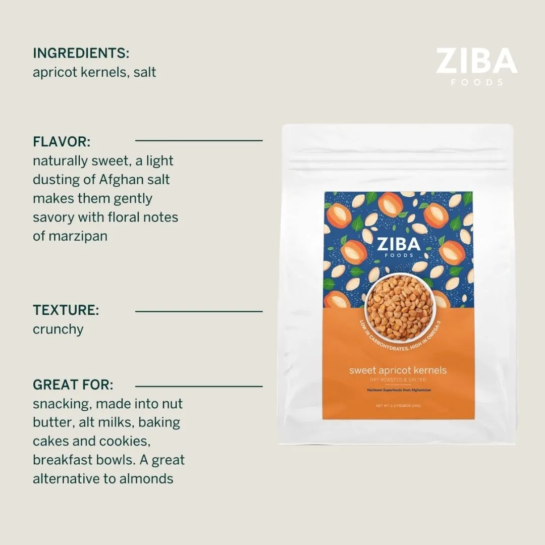 Sweet Apricot Seeds (Dry Roasted & Salted) Bulk, Vegan 1kg