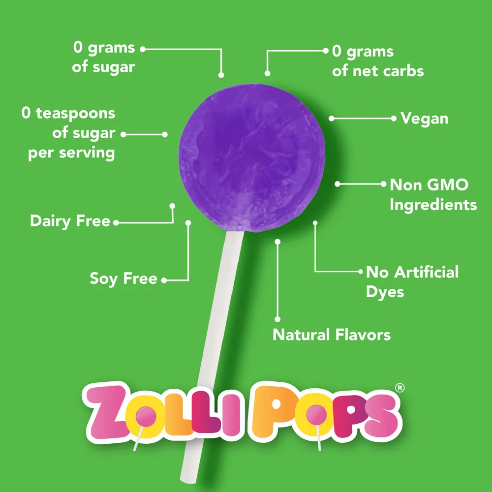 Zollipops Zero Sugar Elderberry Lollipops with Vitamin C and Zinc - 8oz Bag