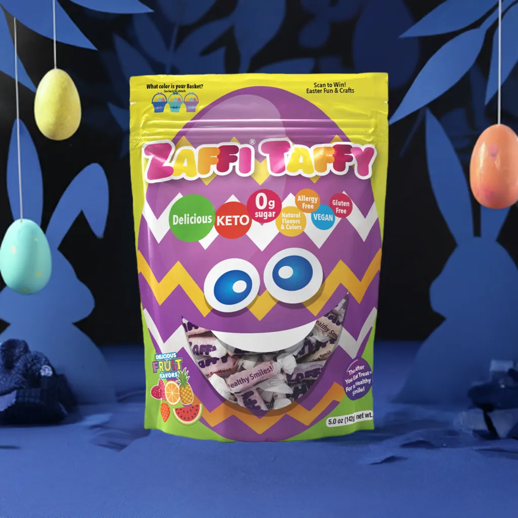 Easter Zero Sugar Zaffi® Taffy Assorted Fruit 5oz Pouch