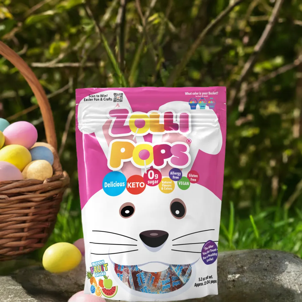 Easter Sugar Free Zollipops Assorted Fruit 5.2oz Pouch