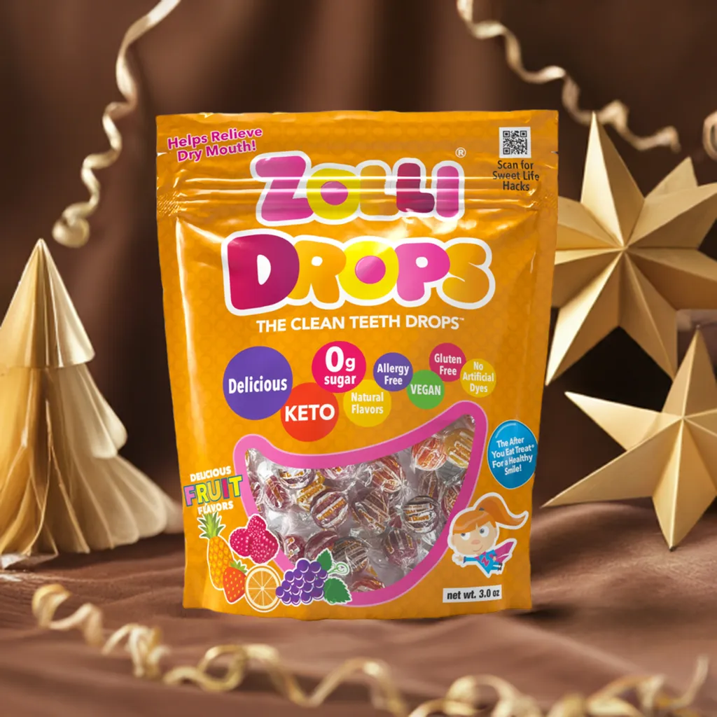 Zolli Drops Zero Sugar Assorted Fruit - 3oz Pouch