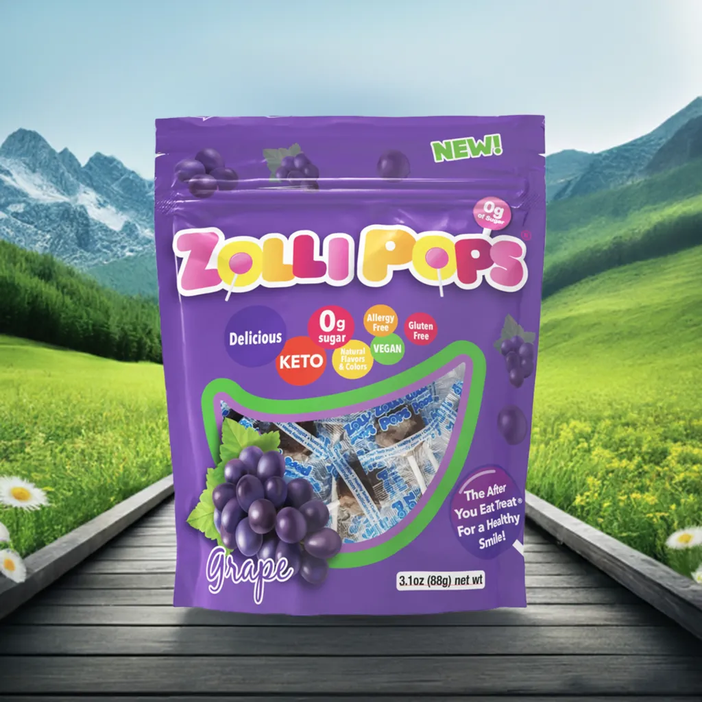 Zollipops Zero Sugar Grape - 3.1oz Pouch