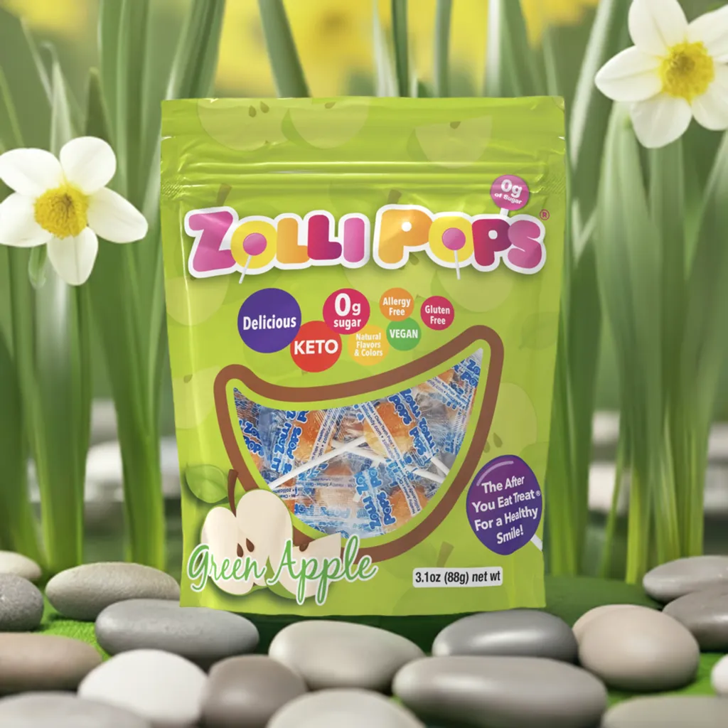 Zollipops Zero Sugar Green Apple - 3.1oz Pouch
