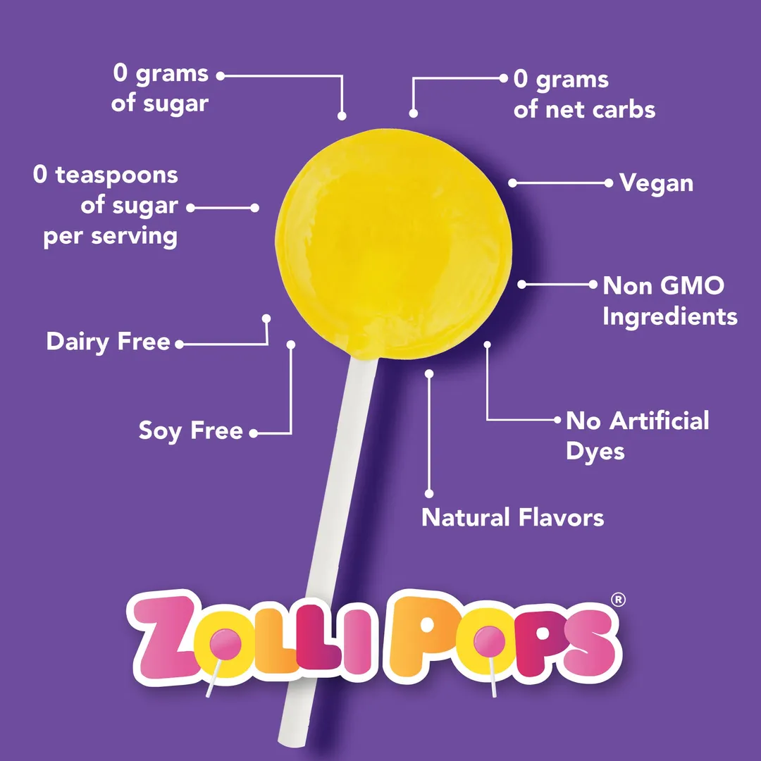 Zollipops Zero Sugar Lemonade & Blue Raspberry Swirl 5.2oz