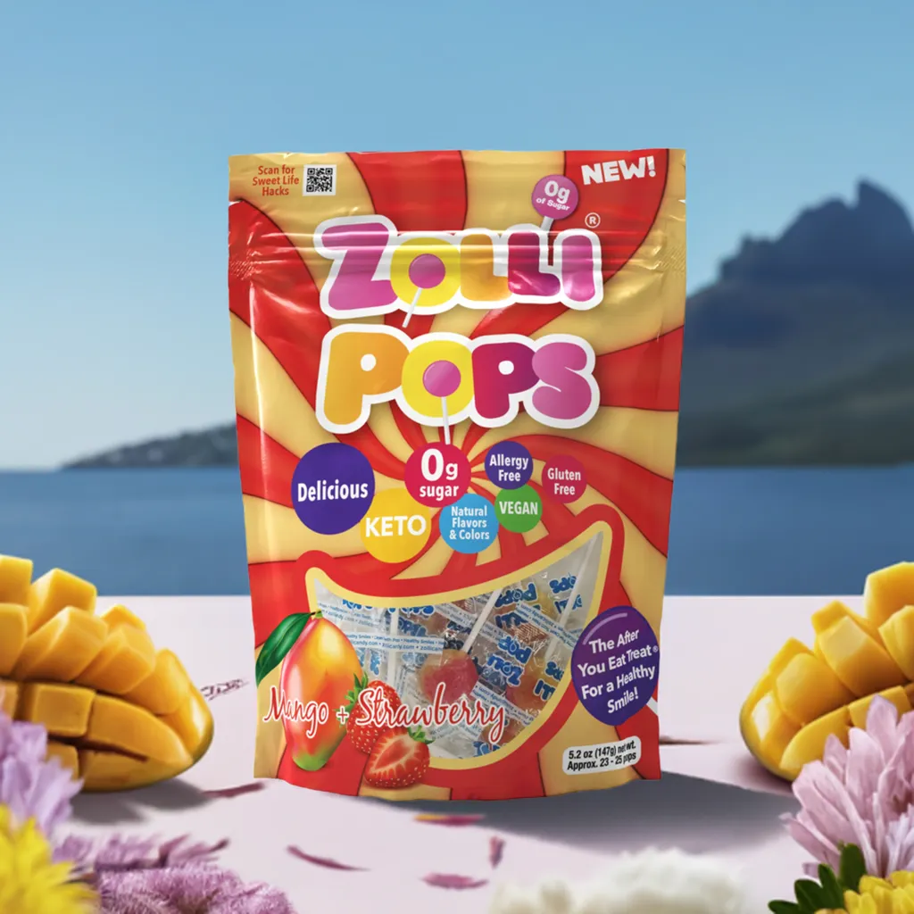 Zollipops Zero Sugar Mango & Strawberry Swirl 5.2oz