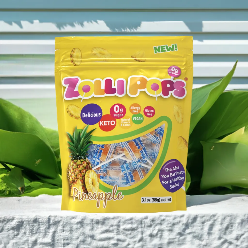 Zollipops Zero Sugar Pineapple - 3.1oz Pouch