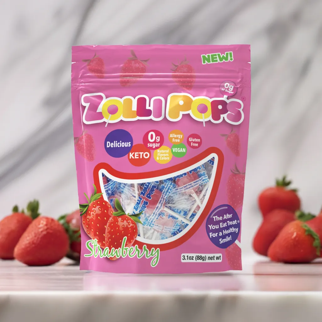 Zollipops  Zero Sugar Strawberry - 3.1oz Pouch