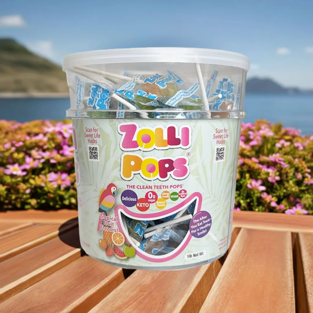 Zollipops Zero Sugar Tropical Flavors 1-lb Tub